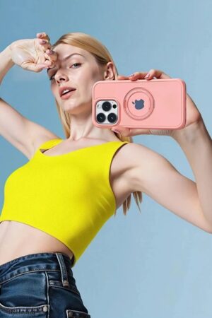 Chic & Functional – Stylish Pink Case with Magnetic Ring