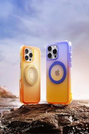 Gradient Color Protection – Stylish Transparent Case with Magnetic Ring